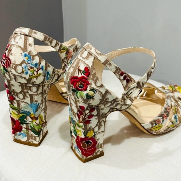 Dior Multicolor Floral Heels Authentic - Picture 8 of 11
